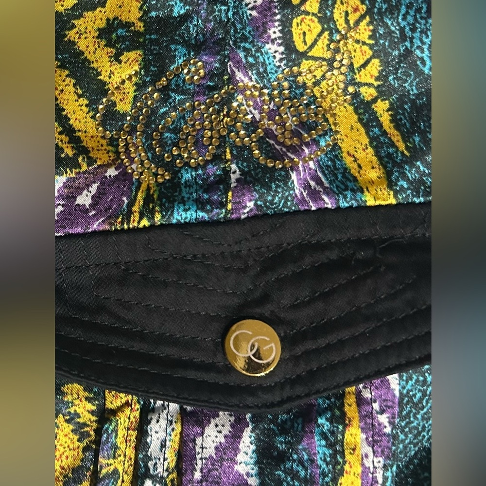 EUC Coogi SZ 9/10 black/multicolored rare vintage romper/removable belt/bust 38” - Picture 8 of 11